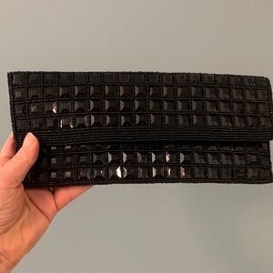 Vintage Beaded Black Clutch Bag